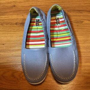SAS San Antonio Shoes Sunny Slip On Loafers Periwinkle Leather Women’s Size 8.5